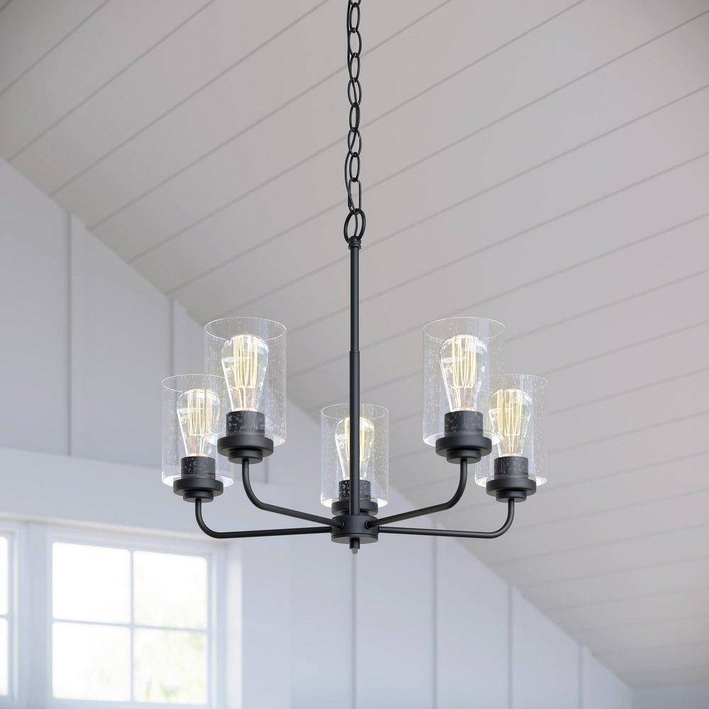Millennium Lighting Matte Black 5-Light Chandelier Ceiling Light 