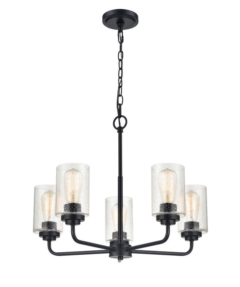 Millennium Lighting Matte Black 5-Light Chandelier Ceiling Light 