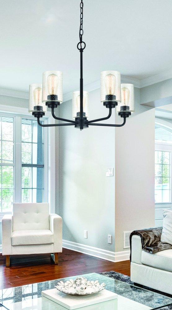 Millennium Lighting Matte Black 5-Light Chandelier Ceiling Light 