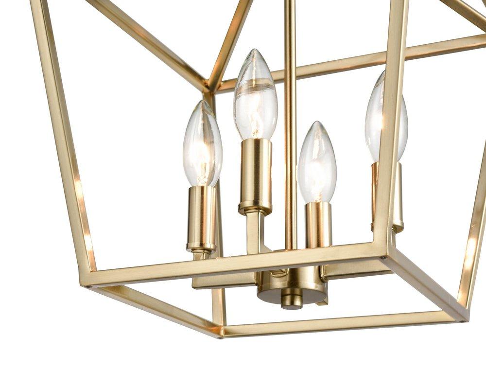 Millennium Lighting Modern Gold 240W 4-Light Candelabra E-12 Pendant Light 