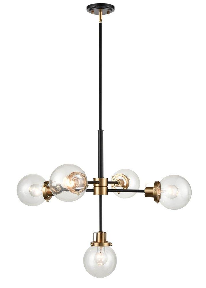 Millennium Lighting Matte Black/Modern Gold 5-Light Pendant Light 