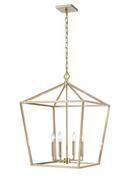 4-Light Pendant Light in Modern Gold