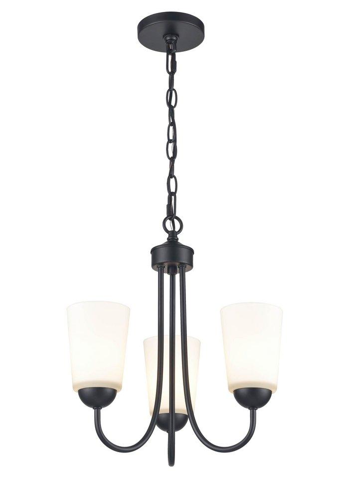 Millennium Lighting Matte Black 3-Light Chandelier Ceiling Light 