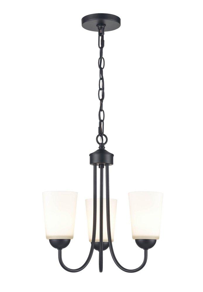 Millennium Lighting Matte Black 3-Light Chandelier Ceiling Light 