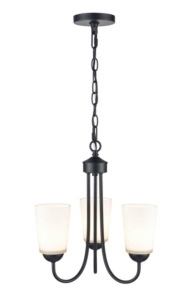 Millennium Lighting Matte Black 3-Light Chandelier Ceiling Light 