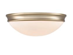 3-Light Flush Mount Ceiling Light in Modern Gold
