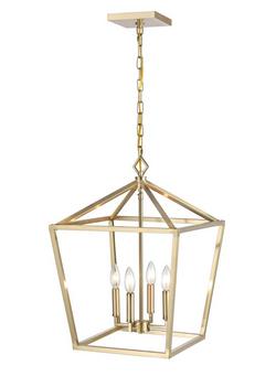 4-Light Pendant Light in Modern Gold
