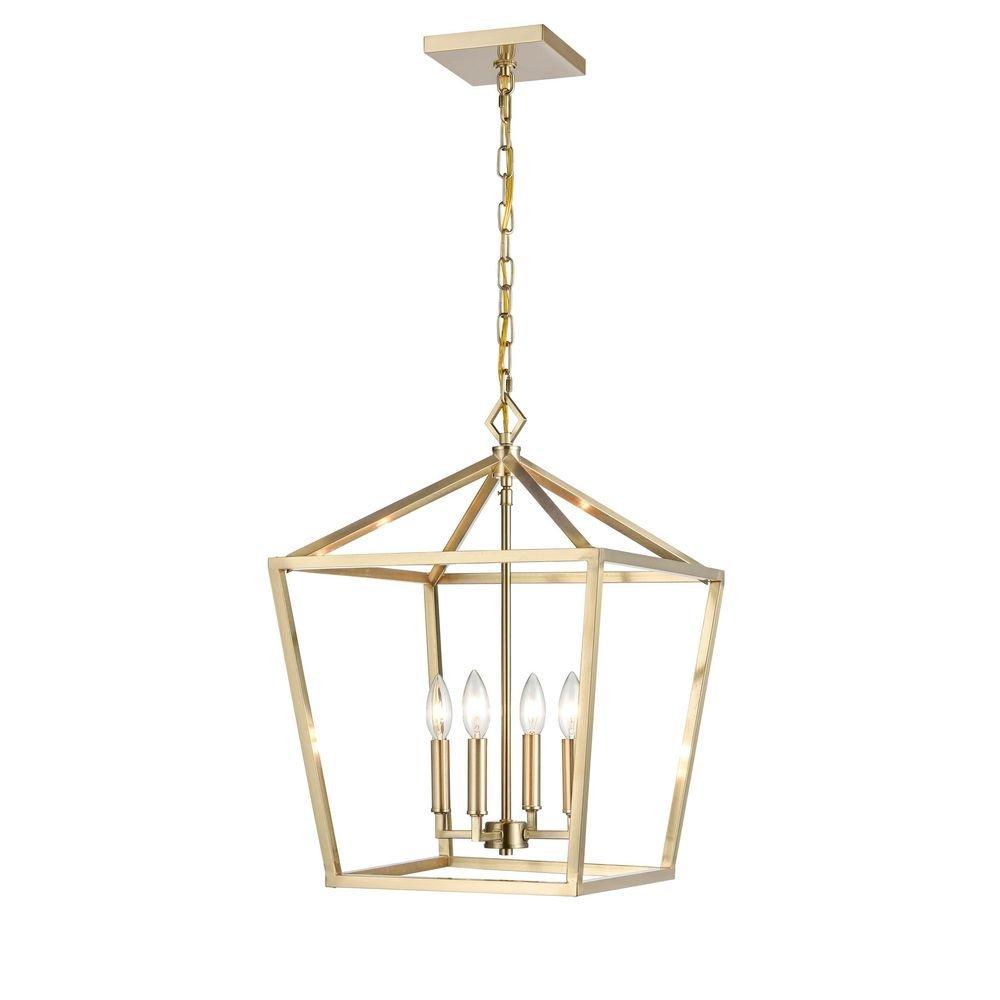 Millennium Lighting Modern Gold 240W 4-Light Candelabra E-12 Pendant Light 
