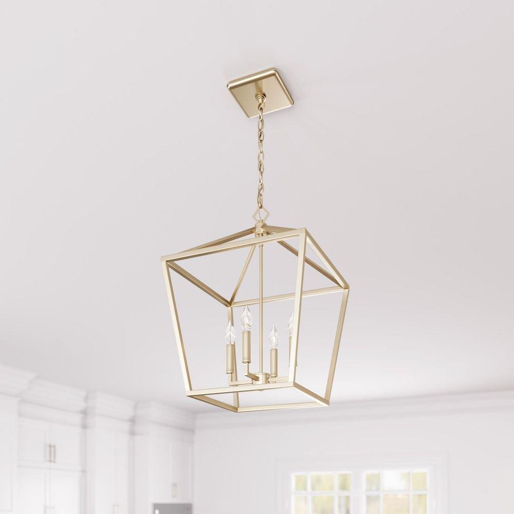 Millennium Lighting Modern Gold 240W 4-Light Candelabra E-12 Pendant Light 