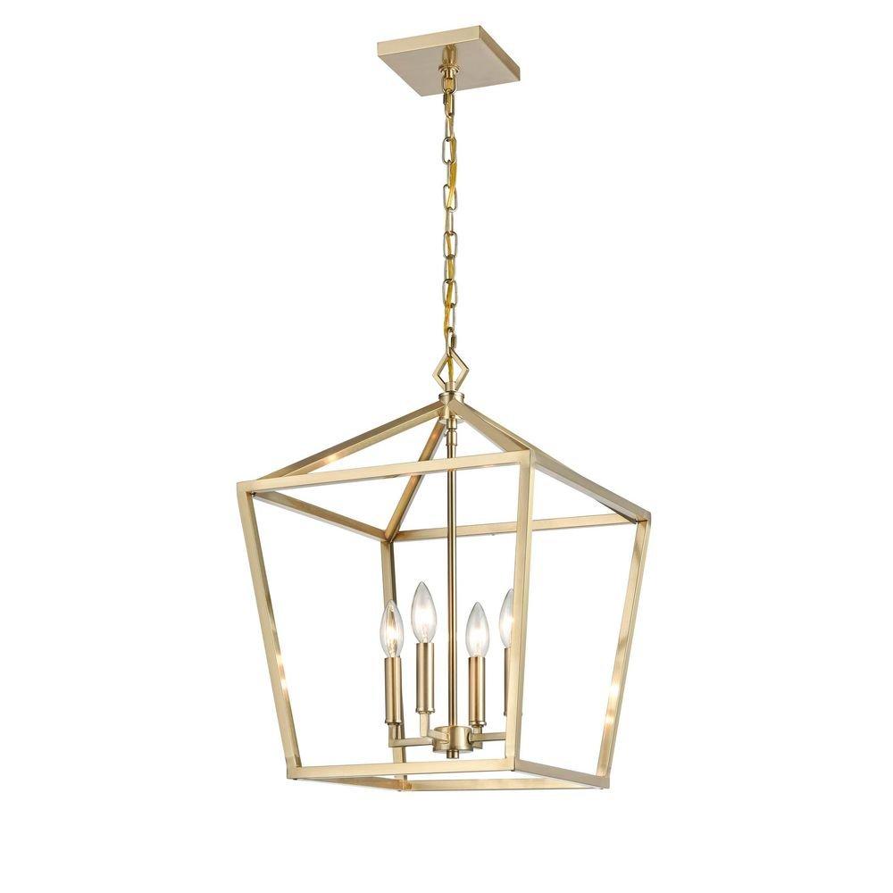 Millennium Lighting Modern Gold 240W 4-Light Candelabra E-12 Pendant Light 