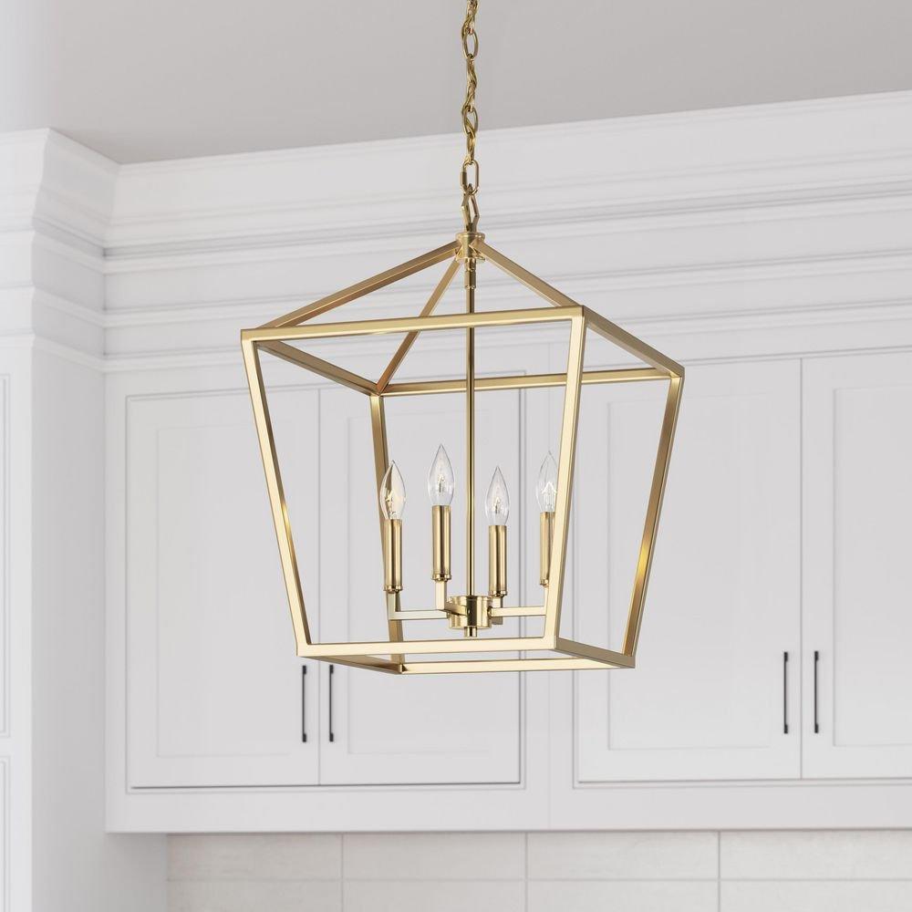 Millennium Lighting Modern Gold 240W 4-Light Candelabra E-12 Pendant Light 