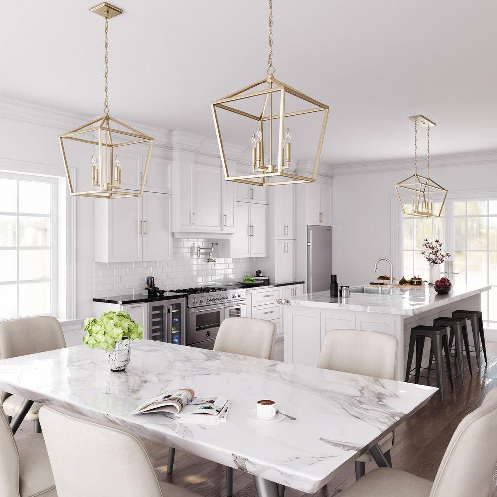 Millennium Lighting Modern Gold 240W 4-Light Candelabra E-12 Pendant Light 