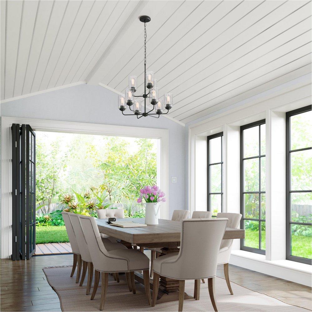 Millennium Lighting Matte Black 9-Light Chandelier Ceiling Light 