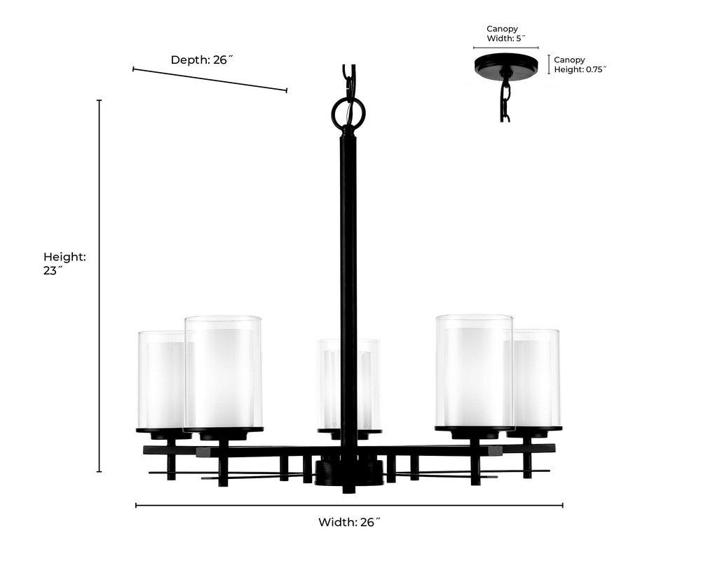 Millennium Lighting Modern Gold 5-Light Chandelier Ceiling Light 
