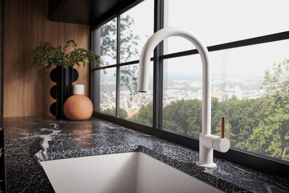 Brizo Matte White Single Handle Pull Down Kitchen Faucet 