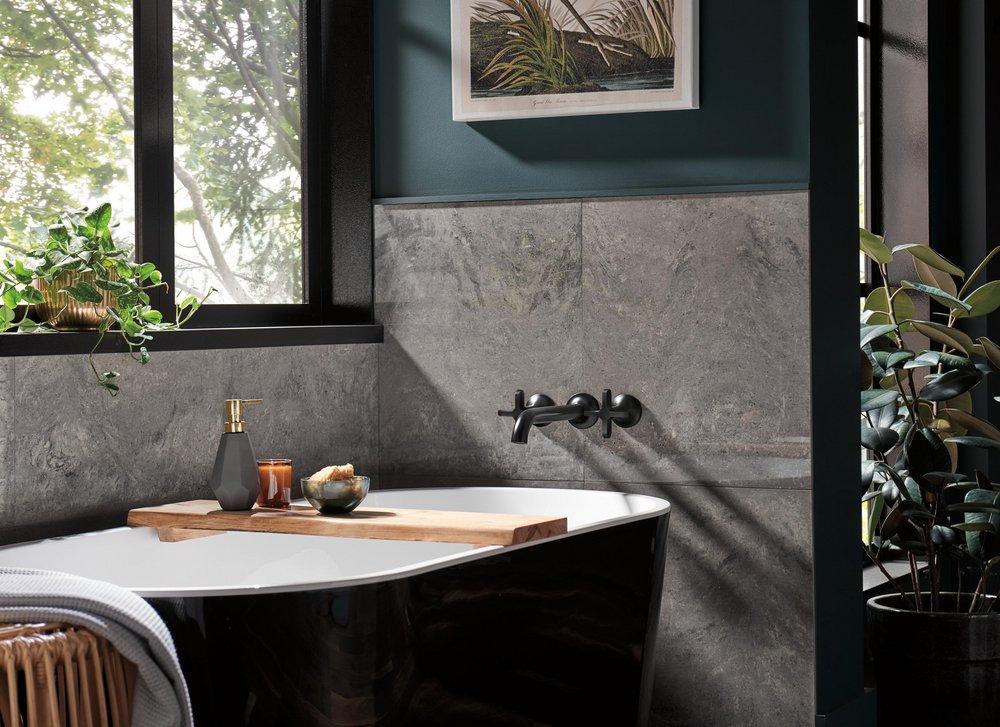 Brizo Matte Black Two Handle Wall Mount Filler (Trim Only) 