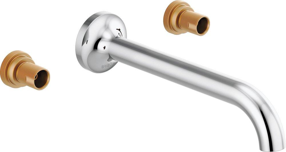 Brizo Chrome Two Handle Wall Mount Widespread Bathroom Sink Faucet Handles Sold Separately 