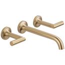 Two Handle Wall Mount Widespread Bathroom Sink Faucet in Luxe Gold (Handles Sold Separately)