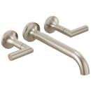 Two Handle Wall Mount Tub Filler in Brushed Nickel