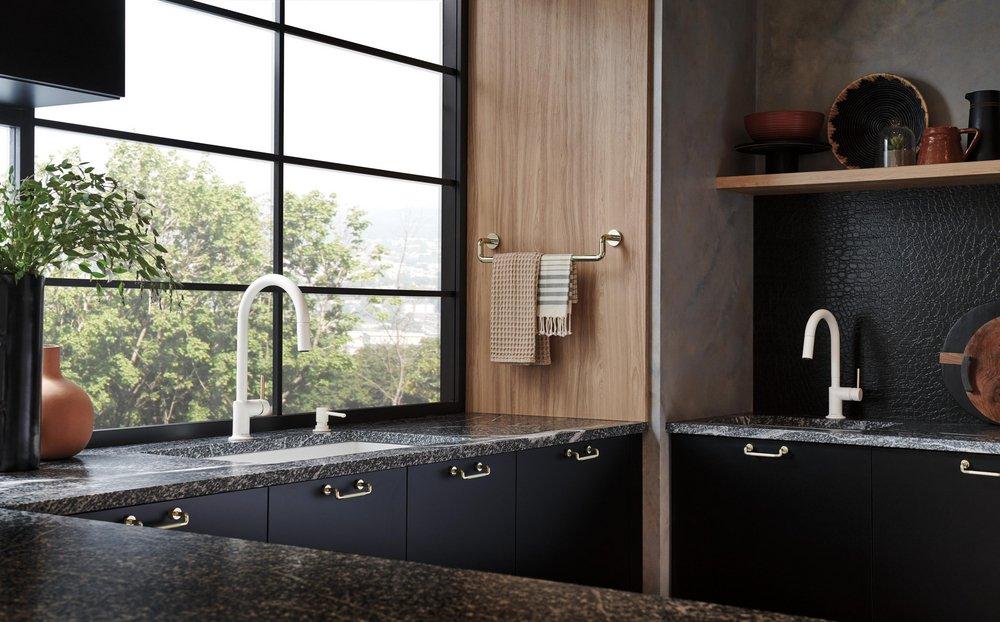 Brizo Matte White Pull Down Kitchen Faucet 