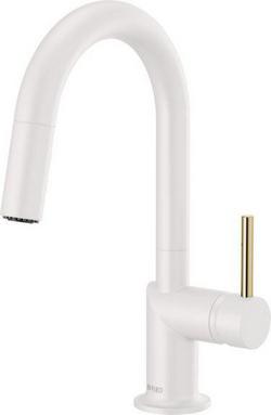 Single Handle Pull Down Kitchen Faucet in Matte White (Handle Sold Separately)