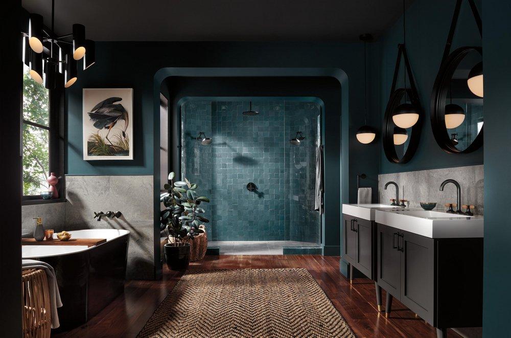 Brizo Matte Black No Handle Multi Function Bathtub & Shower Faucet (Trim Only) 