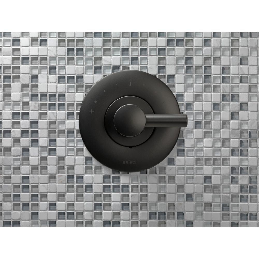 Brizo Matte Black Less Handle Thermostatic Valve Trim 