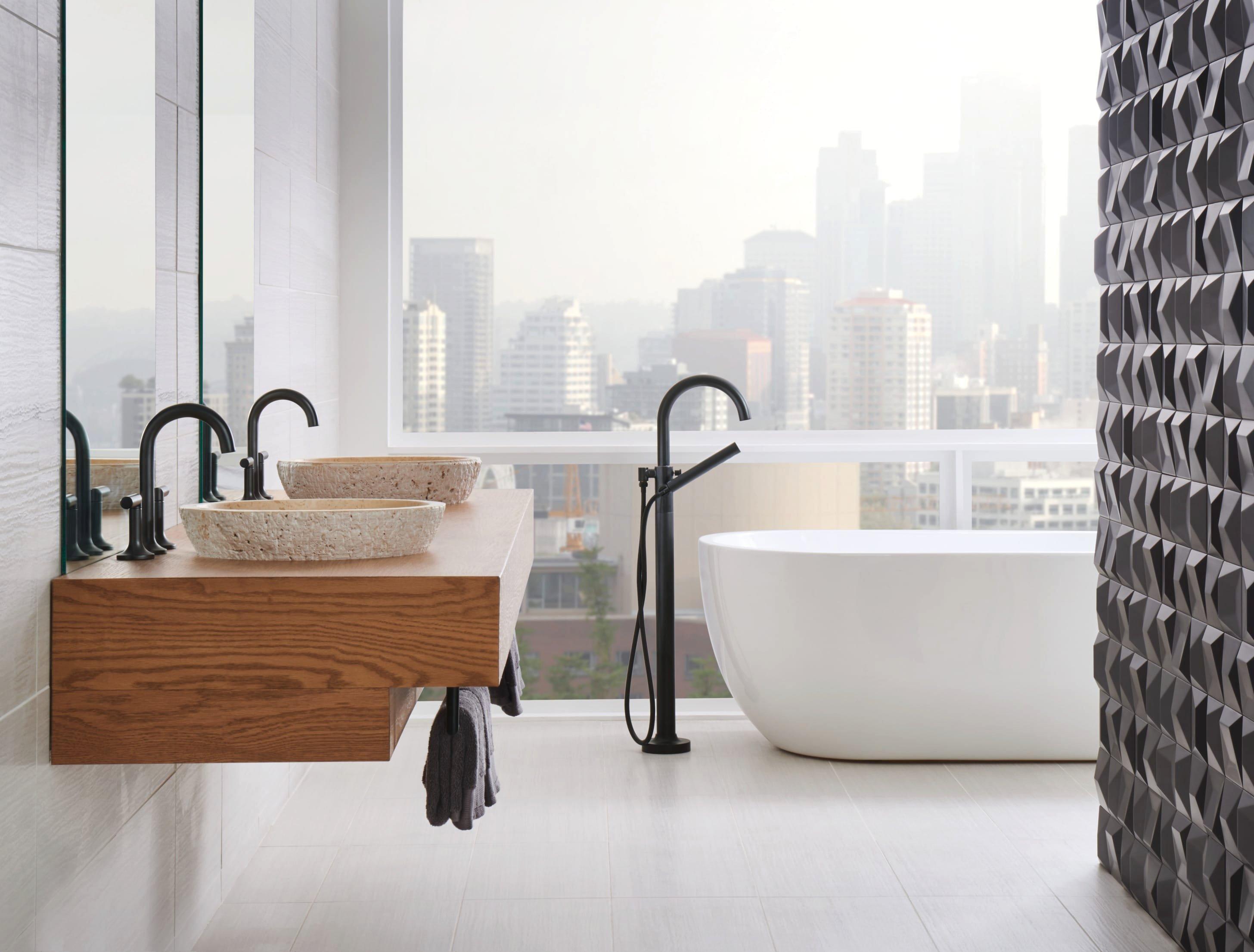 Brizo Matte Black Two Handle Zinc Lever Handle 
