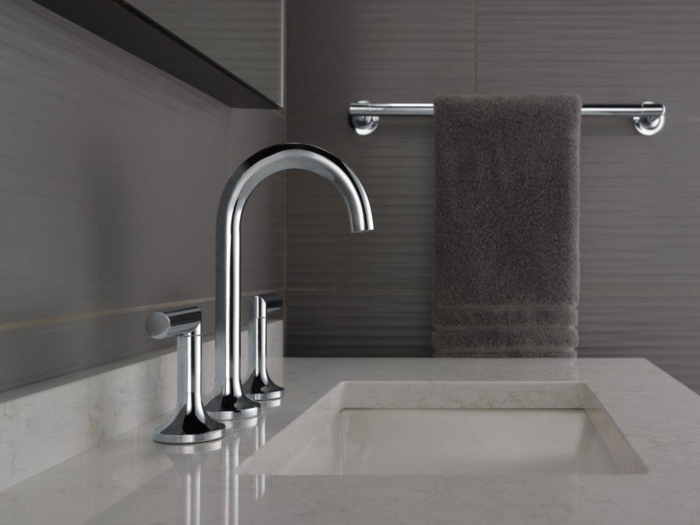 Brizo Chrome Widespread Bathroom Sink Faucet (Handles Sold Separately) 