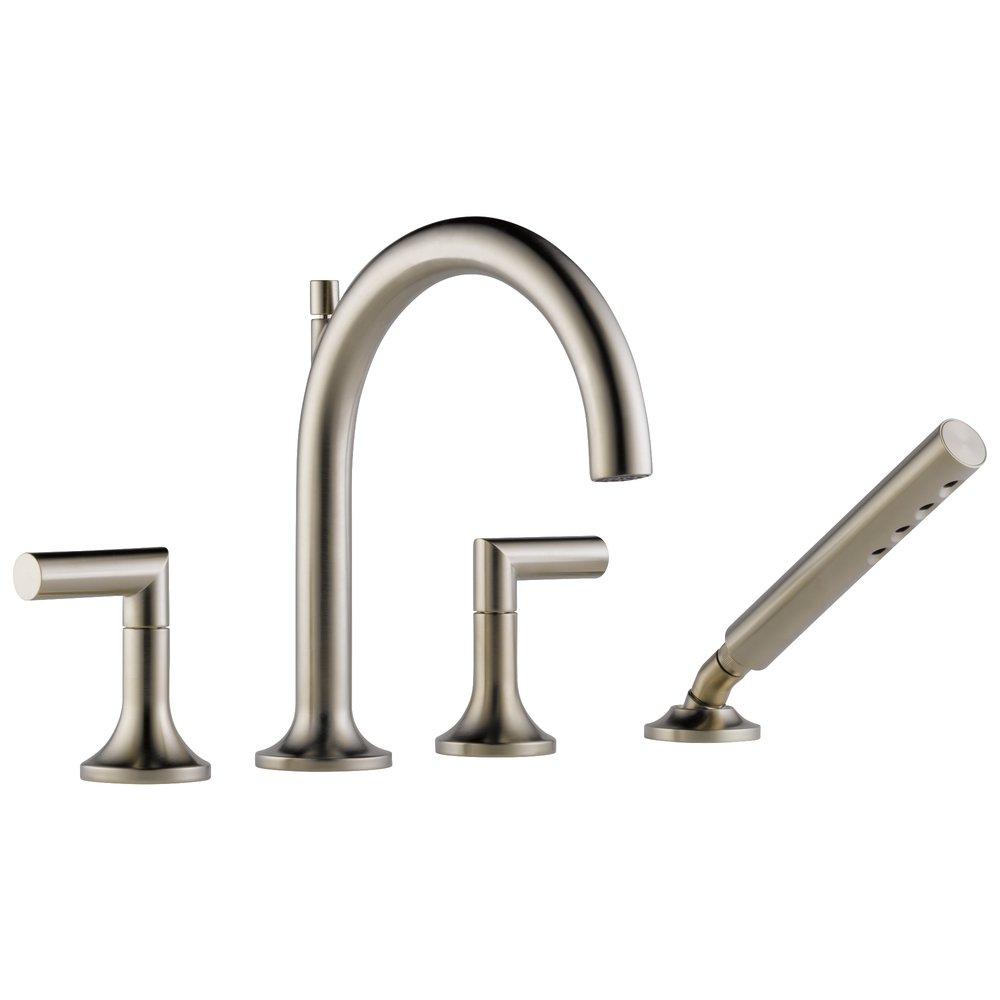 Brizo Brilliance&reg; Brushed Nickel Two Handle Tub Filler (Trim Only) 