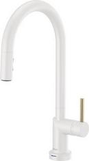 Single Handle Pull Down Kitchen Faucet with Touch Activation in Matte White (Handle Sold Separately)