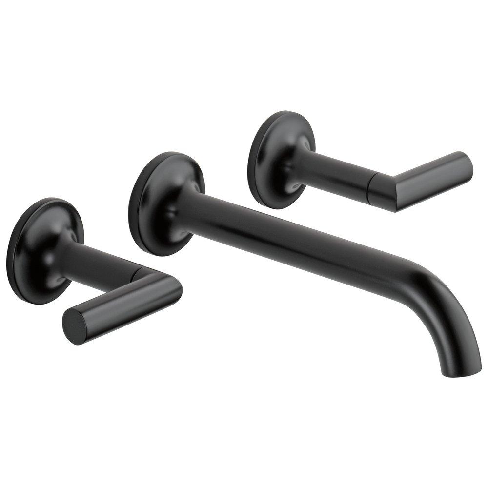Brizo Matte Black Widespread Bathroom Sink Faucet Handles Sold Separately 