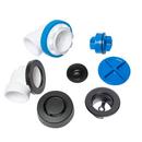 PVC Bath Waste Half Kit Uni-Lift Stopper with Test Kit in Matte Black