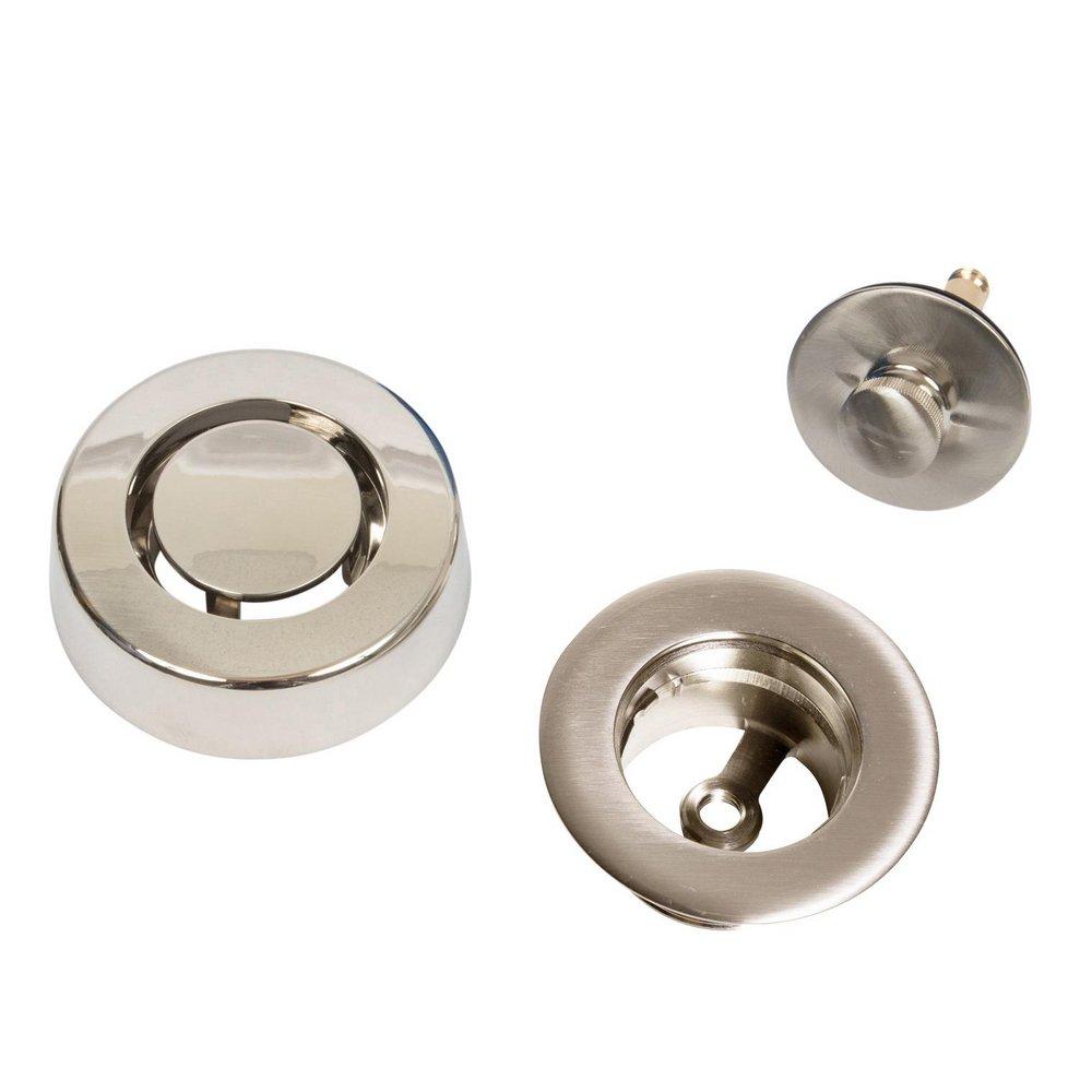 Dearborn Brushed Nickel Brass Bath Waste Trim Kit and Uni-Lift Stopper 
