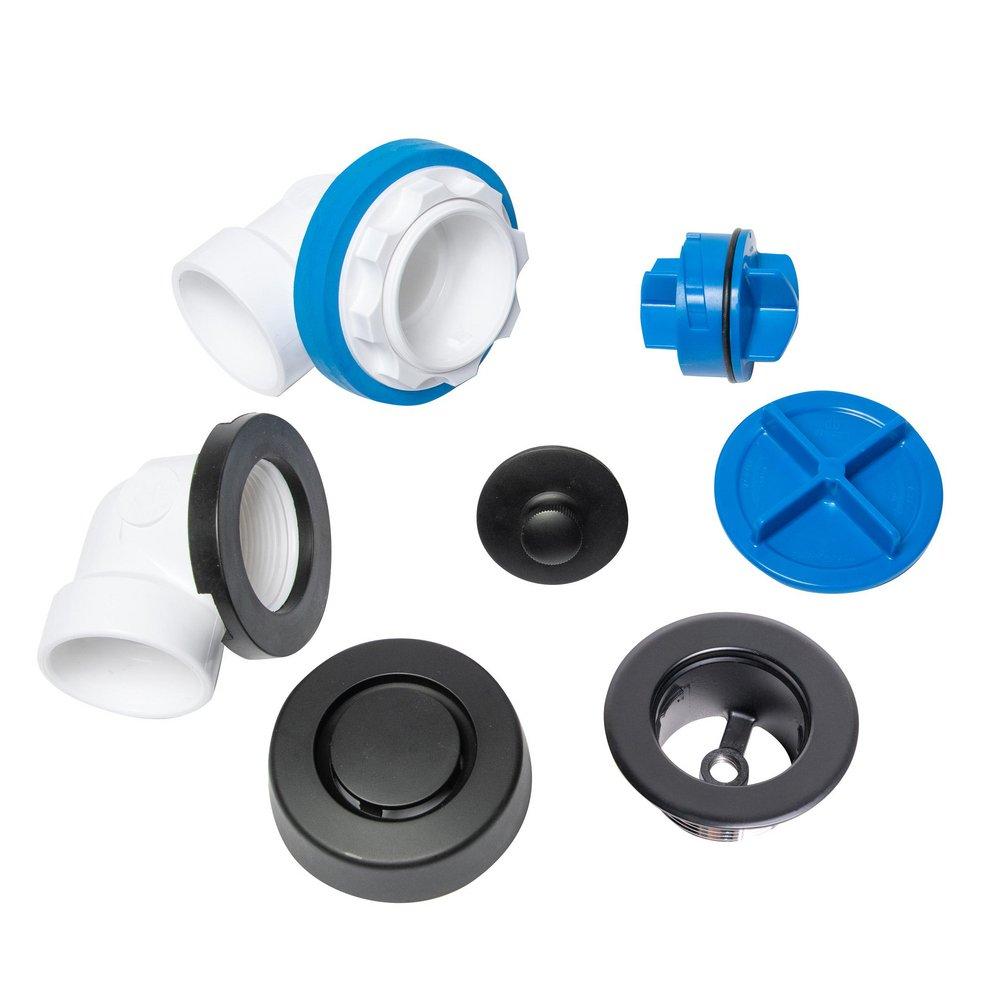 Dearborn Matte Black Plastic Push-Pull Drain 