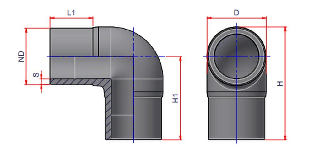 NIRON Spigot x Butt Fusion Electrofusion Plastic 90 Degree Elbow 