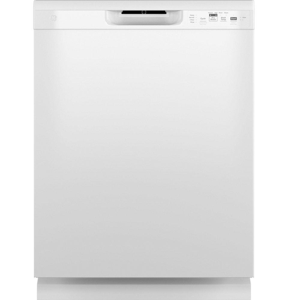 GE&reg; White 24 in. Front Control Dishwasher 