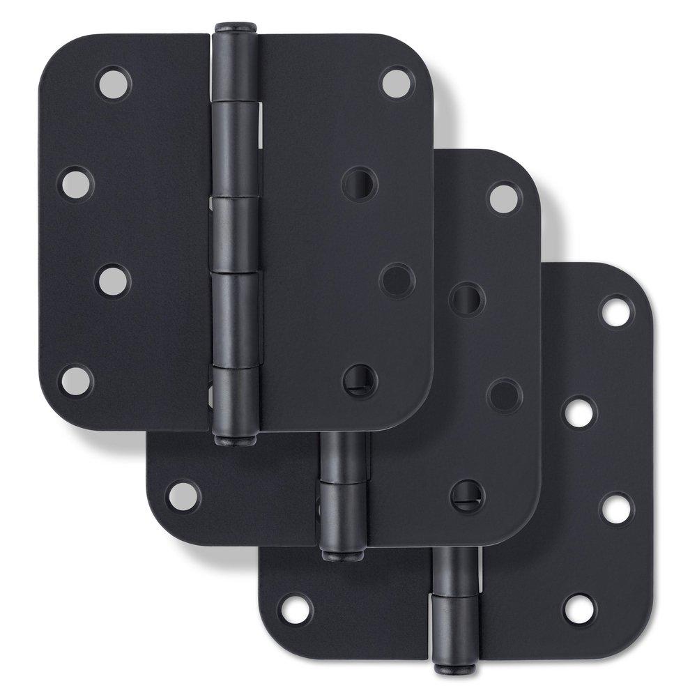 Westcraft Matte Black 4 in. Steel Door Hinge (Pack of 3) 