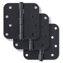Westcraft Matte Black 4 in. Steel Door Hinge (Pack of 3) 