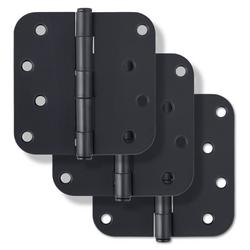 4 in. Steel Door Hinge in Matte Black (Pack of 3)