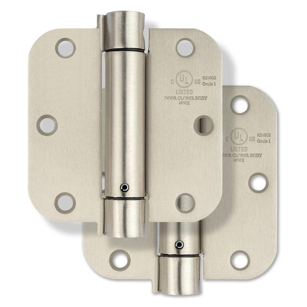 Westcraft Satin Nickel 3-1/2 in. Steel Spring Door Hinge (Pack of 2) 