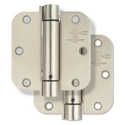 3-1/2 in. Steel Spring Door Hinge in Satin Nickel (Pack of 2)