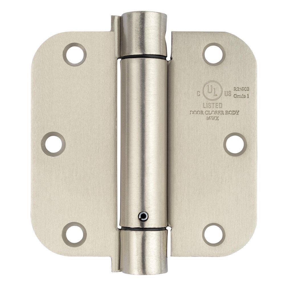 Westcraft Satin Nickel 3-1/2 in. Steel Spring Door Hinge (Pack of 2) 