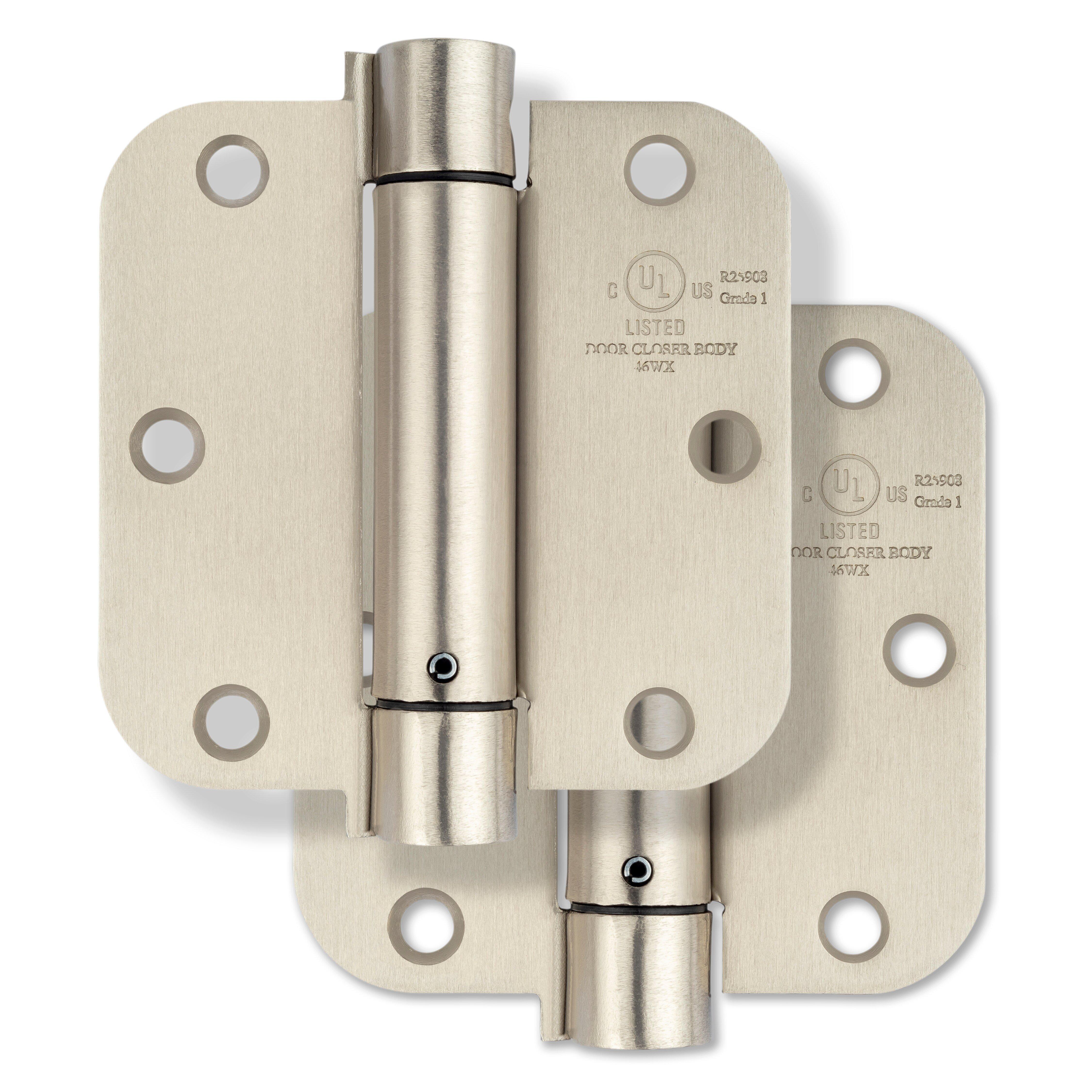 Westcraft Satin Nickel 3-1/2 in. Steel Spring Door Hinge (Pack of 2) 