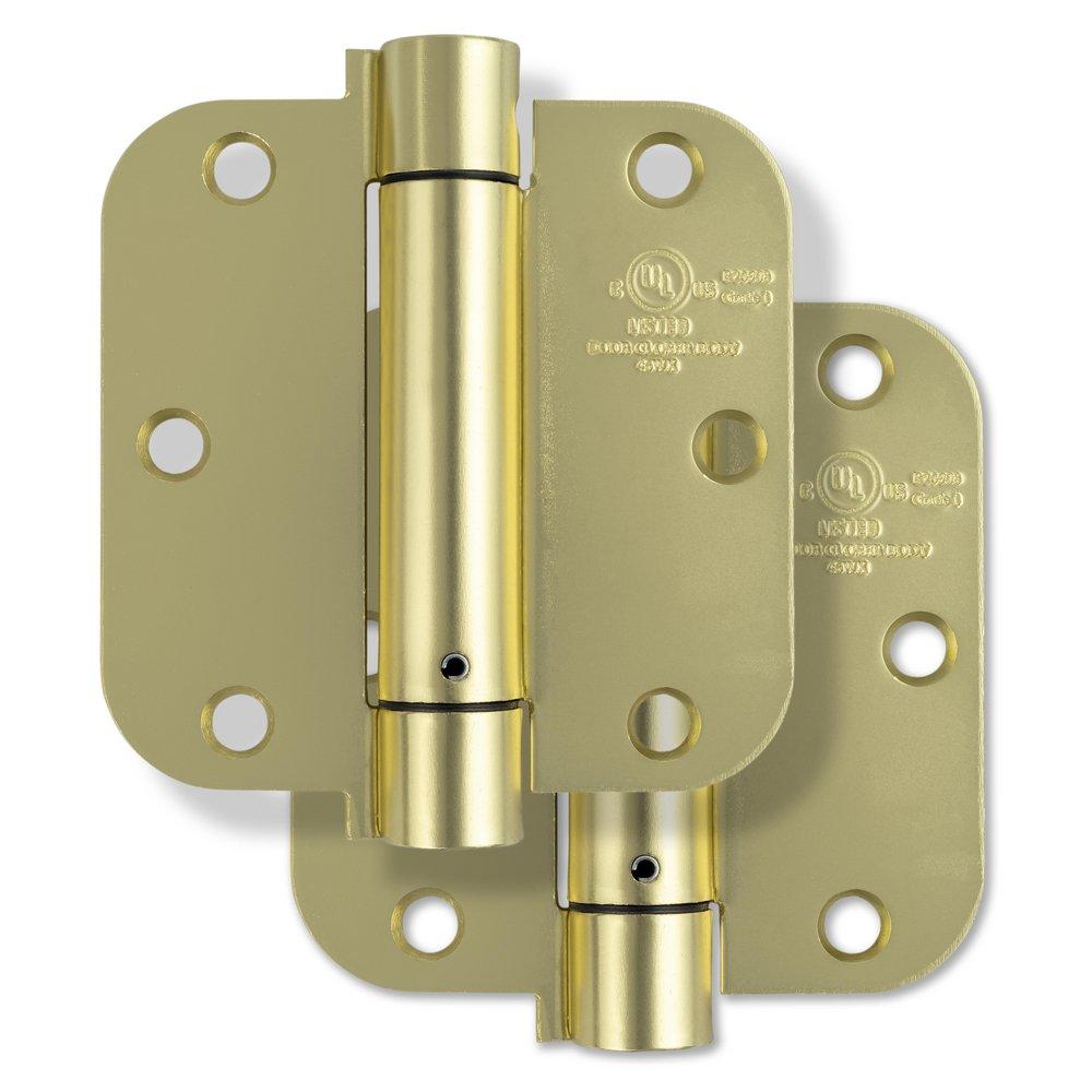 Westcraft Satin Brass 3-1/2 in. Steel Spring Door Hinge (Pack of 2) 