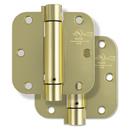 3-1/2 in. Steel Spring Door Hinge in Satin Brass (Pack of 2)