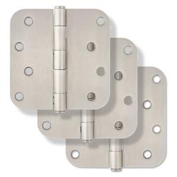 4 in. Steel Door Hinge in Satin Nickel (Pack of 3)