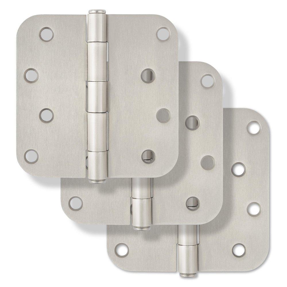 Westcraft Satin Nickel 4 in. Steel Door Hinge (Pack of 3) 