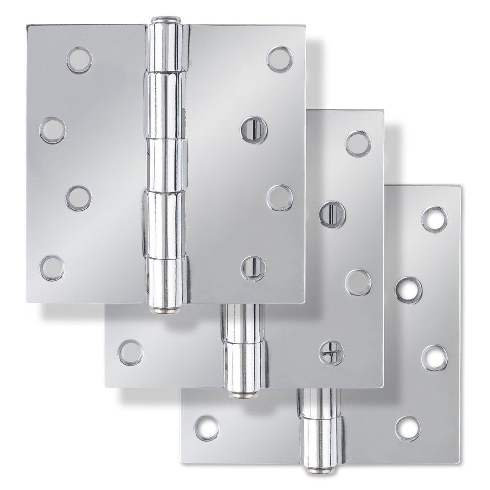 Westcraft Polished Chrome 4 in. Steel Door Hinge (Pack of 2) 