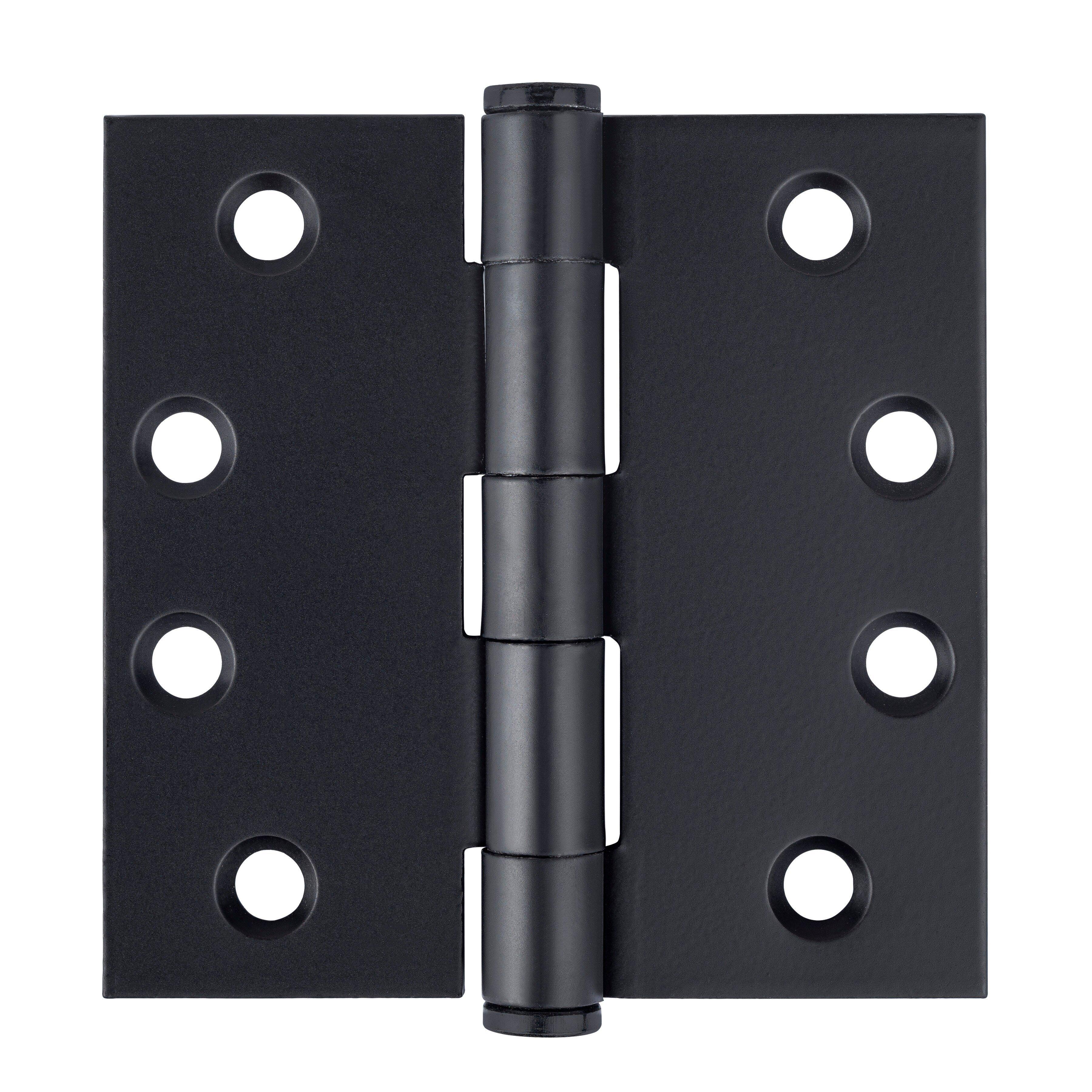 Westcraft Matte Black 4 in. Steel Door Hinge (Pack of 3) 